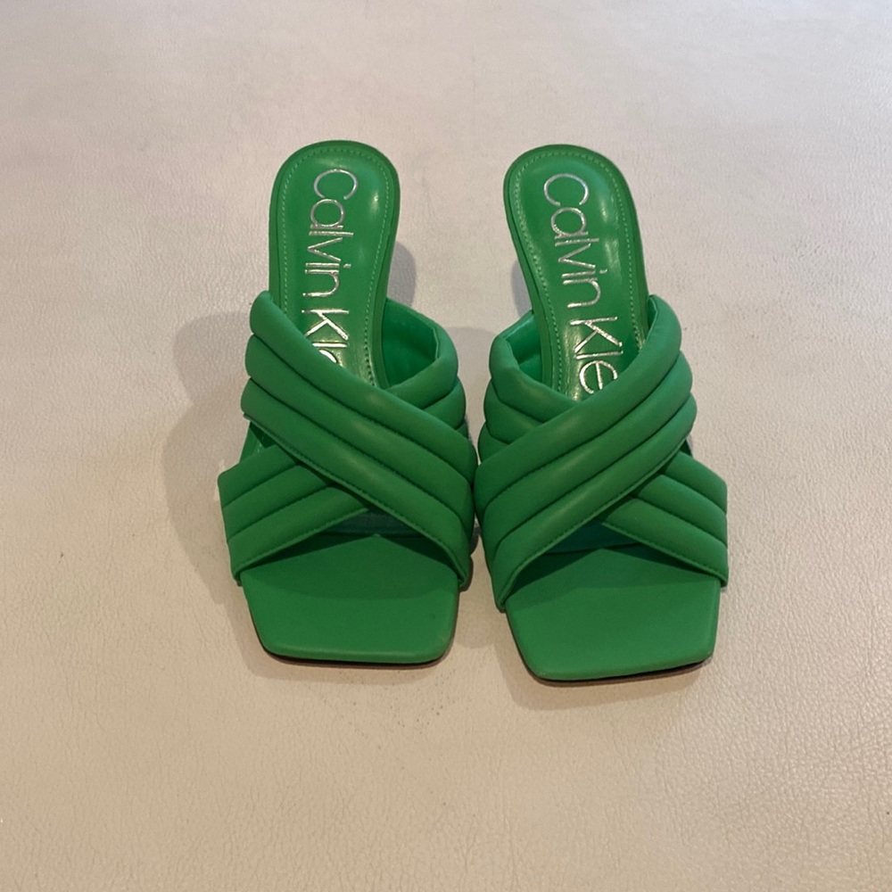 Calvin Klein Green Mules